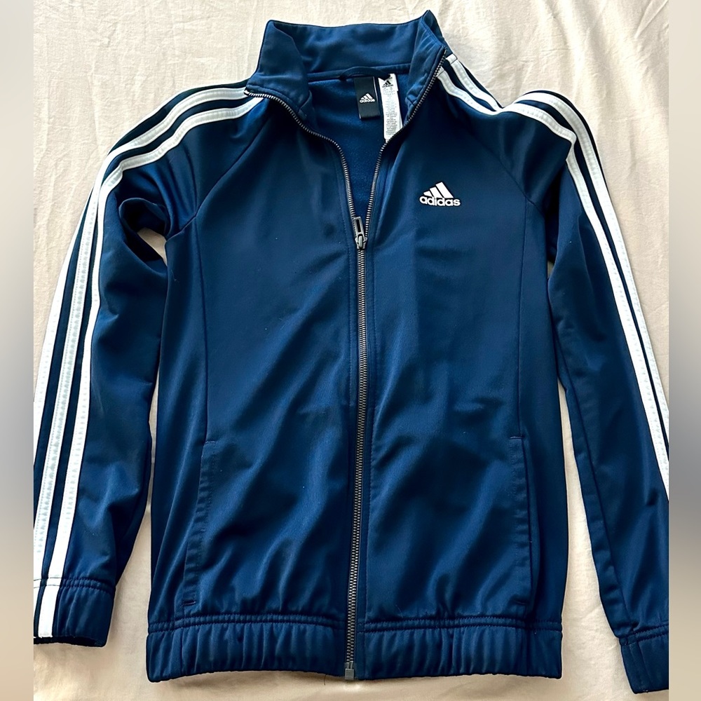Womens adidas navy/royal blue zip up jacket XS, Womens workout jacket